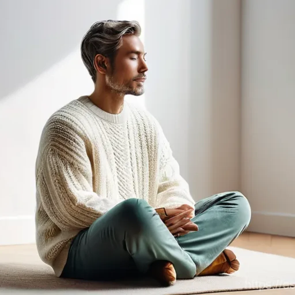자기 객관화 능력 향상을 위한 커뮤니케이션 전략 - **Prompt:** A serene, minimalist indoor setting bathed in soft, natural light. An adult person, dres...
