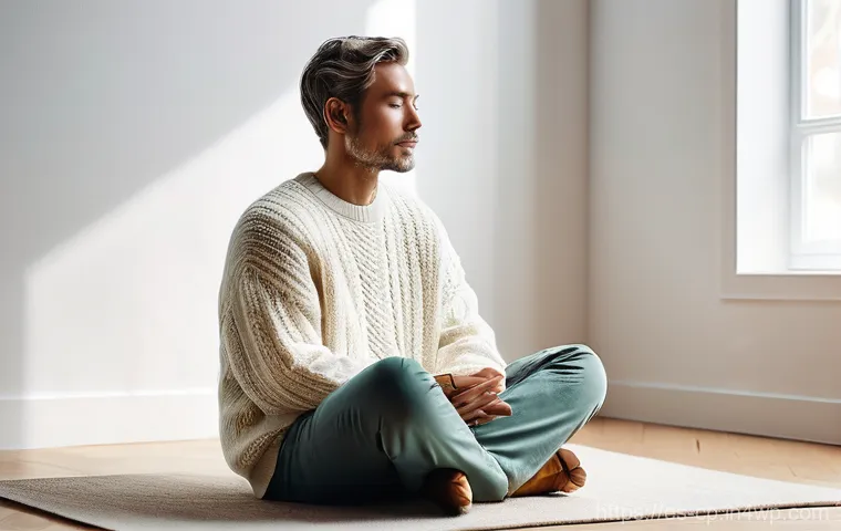 자기 객관화 능력 향상을 위한 커뮤니케이션 전략 - **Prompt:** A serene, minimalist indoor setting bathed in soft, natural light. An adult person, dres...