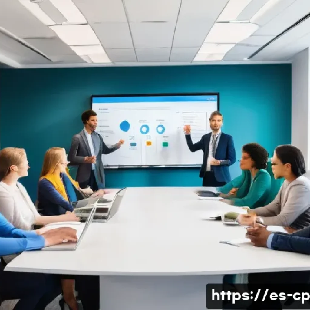 자기 객관화 능력 평가 방법 - A professional office scene featuring a diverse group of coworkers engaged in a 360-degree feedback ...